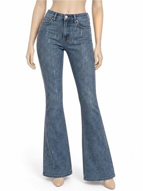 Madden Girl Rhinestone Stripe Mid-Rise Bootcut Jeans NWT Size 5